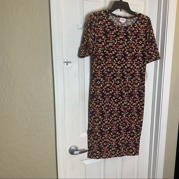 LuLaRoe Women Dress, NEW Julia Stretch Fitted Knee Length Aztec Print, Size S - Picture 3 of 9